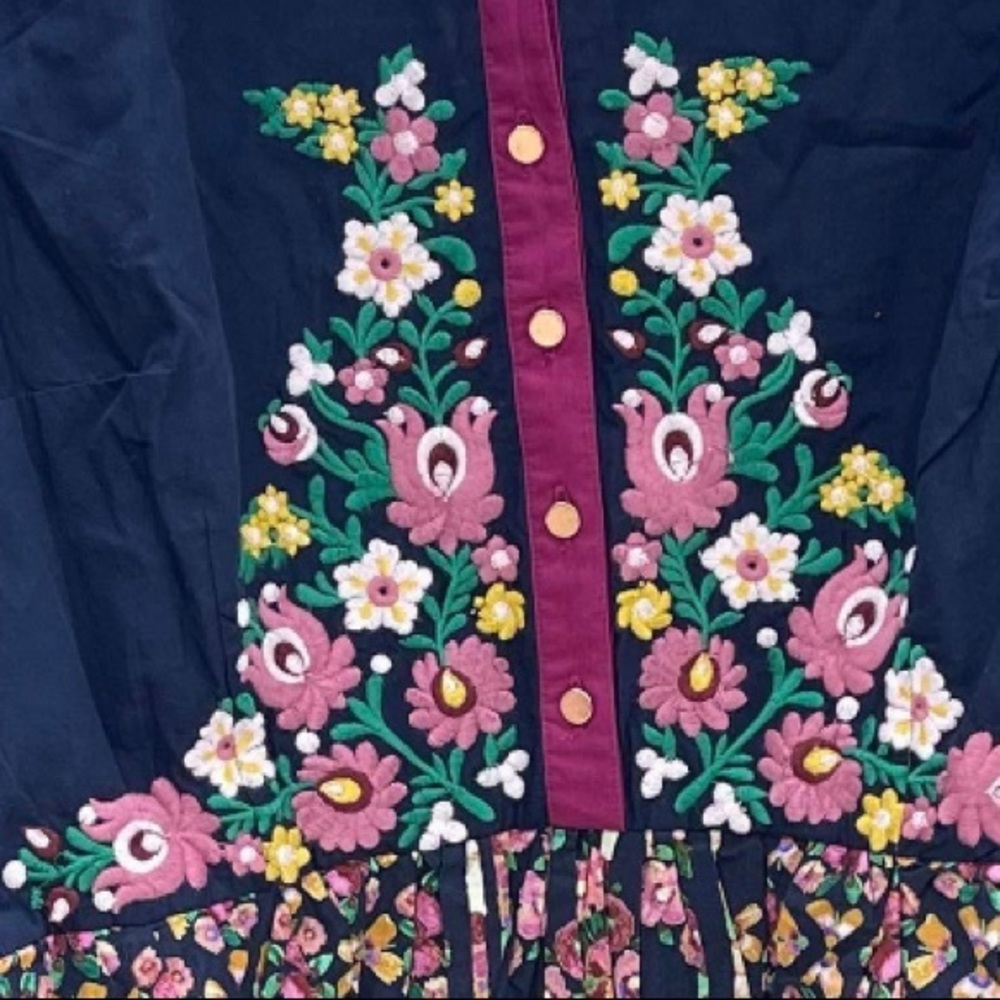 Modcloth Conversation Masterpiece Floral A-Line Midi Dress - M - Picture 5 of 5